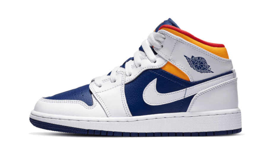 air jordan mid white laser orange deep royal blue graal spotter