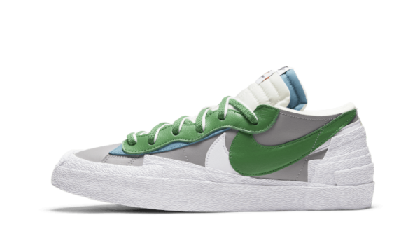 nike blazer low sacai medium grey classic green graal spotter